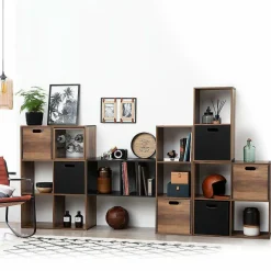 5 Five Simply Smart Boite de rangement (31 x 31 x 31 cm) Mano foncé Bois