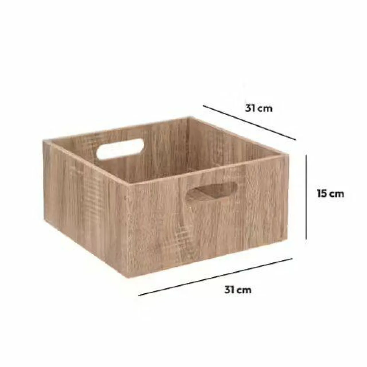 5 Five Simply Smart Boite de rangement (31 x 31 x 15 cm) Mano bois Naturel Discount