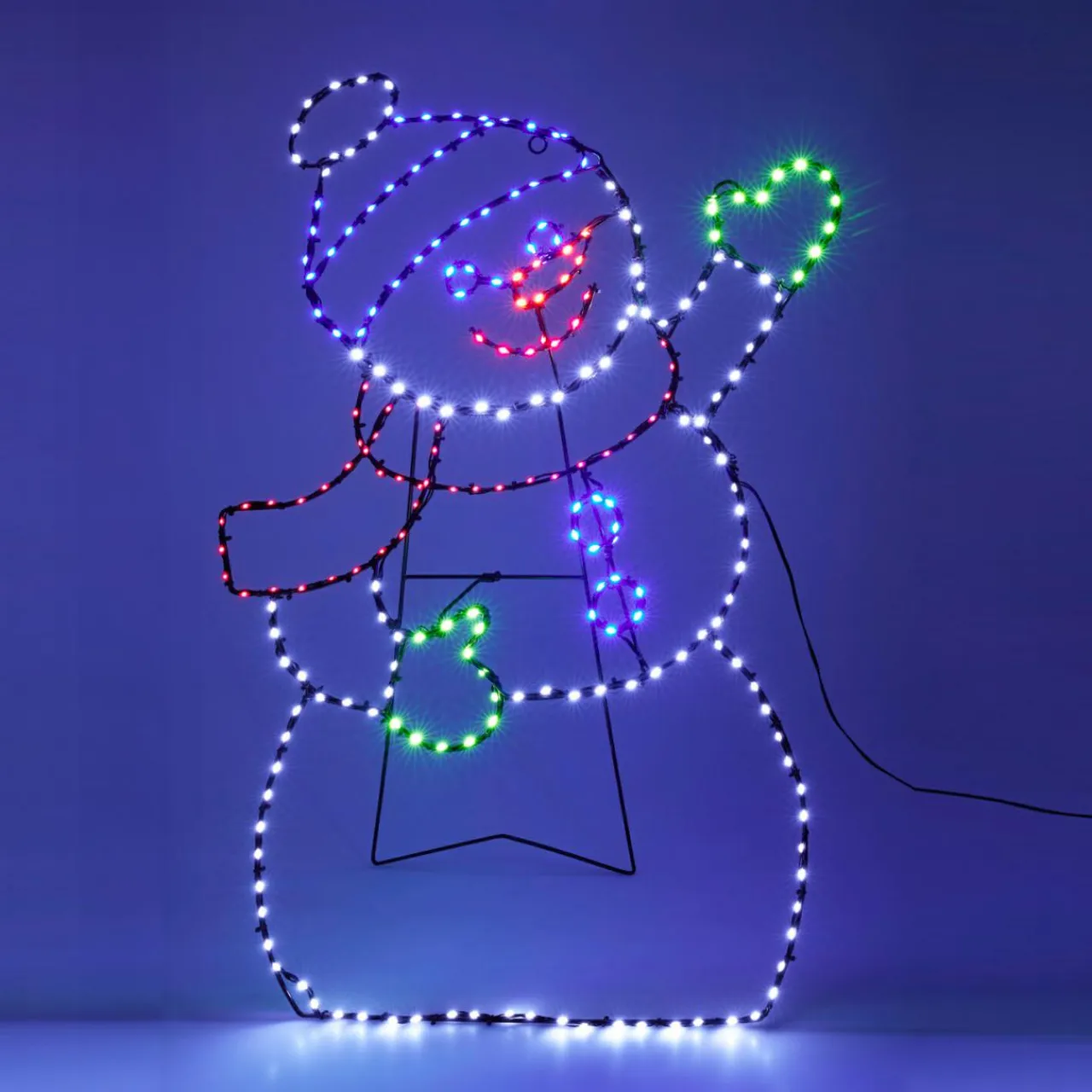 KOOPMAN Bonhomme de neige 246 LED (H79 cm) Néon effet flash Multicolore Online