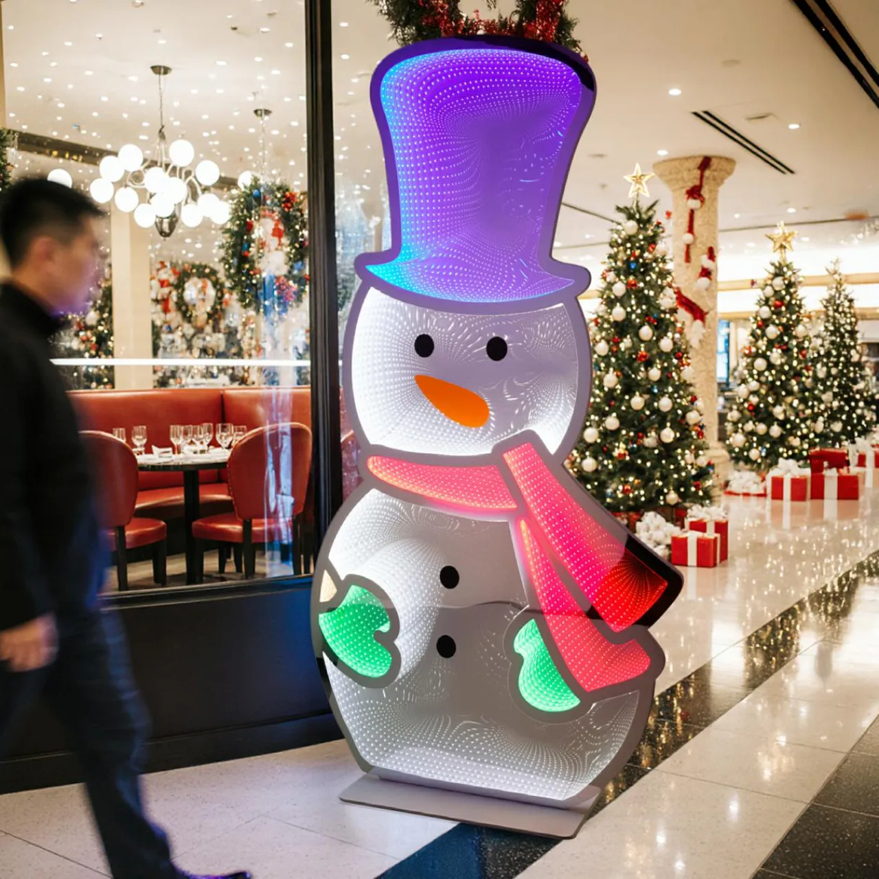 KOOPMAN Bonhomme de neige lumineux Géant 735 LED (H180 cm) Infinity Multicolore Sale