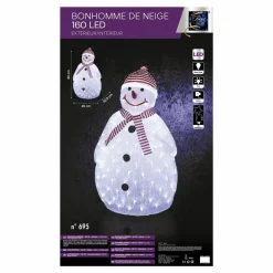 Feeric Lights & Christmas Bonhomme de neige lumineux 160 LED (H80 cm) Topek Blanc froid New