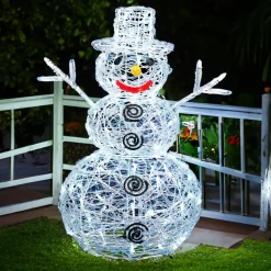Feeric Lights & Christmas Bonhomme de neige lumineux 96 LED (H60 cm) Edmond Blanc froid Outlet