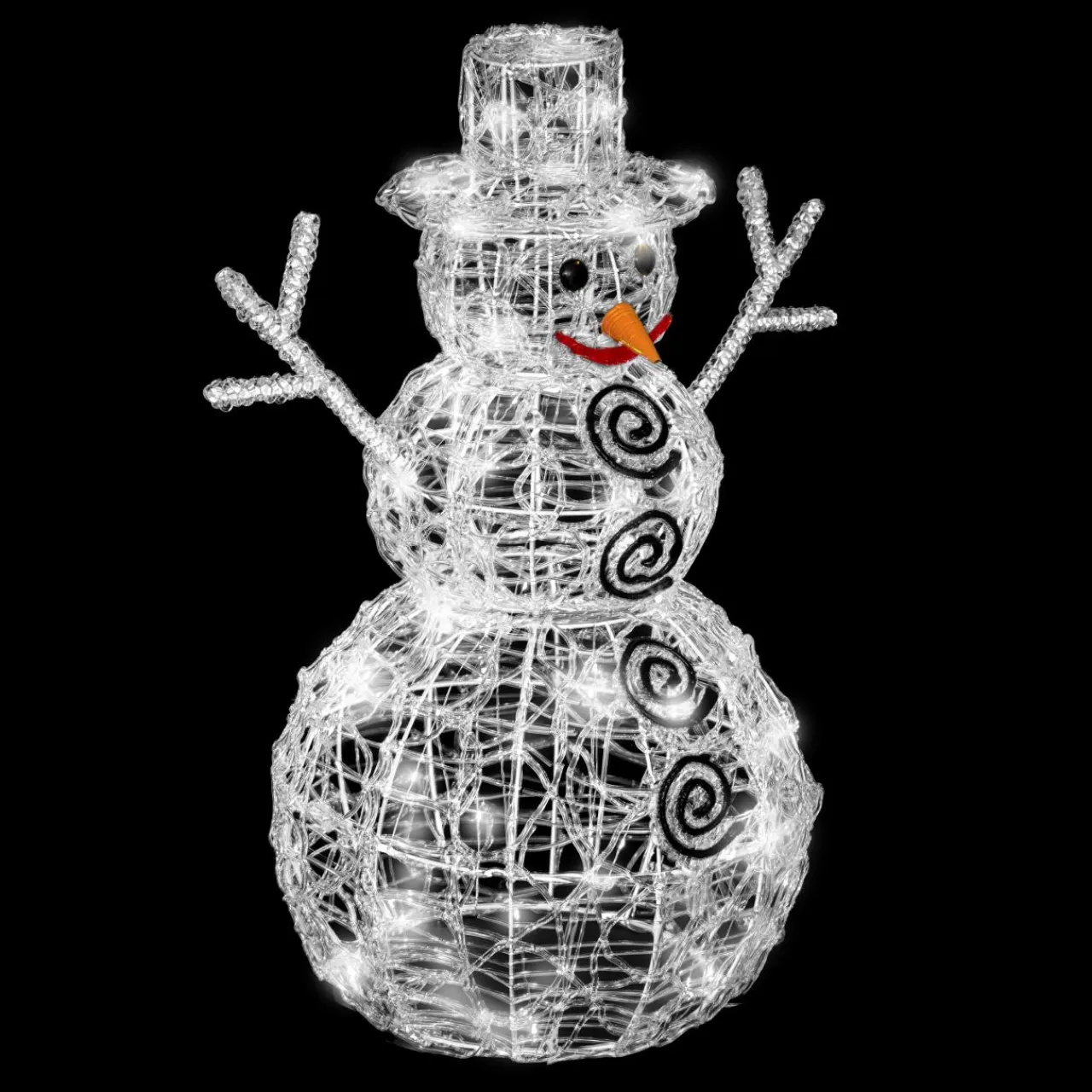 Feeric Lights & Christmas Bonhomme de neige lumineux 96 LED (H60 cm) Edmond Blanc froid Outlet