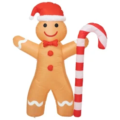 FEERIC LIGHTS Bonhomme Pain d'épices Gonflable (H140 cm) Sucre d'orge Marron Online