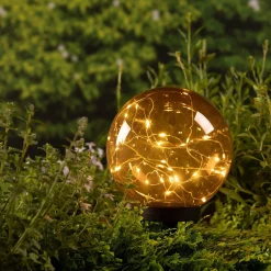 #N/A Borne de jardin solaire 30 LED (H28 cm cm) Crystal Orange Clearance