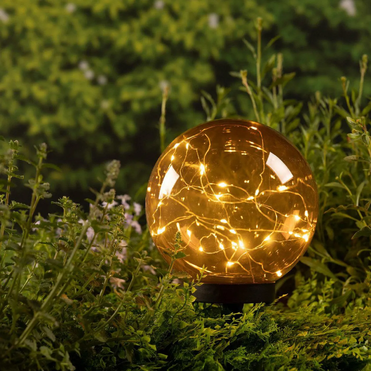 #N/A Borne de jardin solaire 30 LED (H28 cm cm) Crystal Orange Clearance