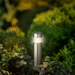 #N/A Borne de jardin solaire 150 lumens (H30 cm) Premium Argent Gris Discount