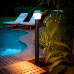 #N/A Borne de jardin solaire 600 lumens (H94 cm) Orion lux Gris Anthracite Outlet