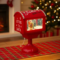 JJA Boîte aux lettres lumineuse à piles LED (H41 cm) Bonhomme de neige Rouge Discount