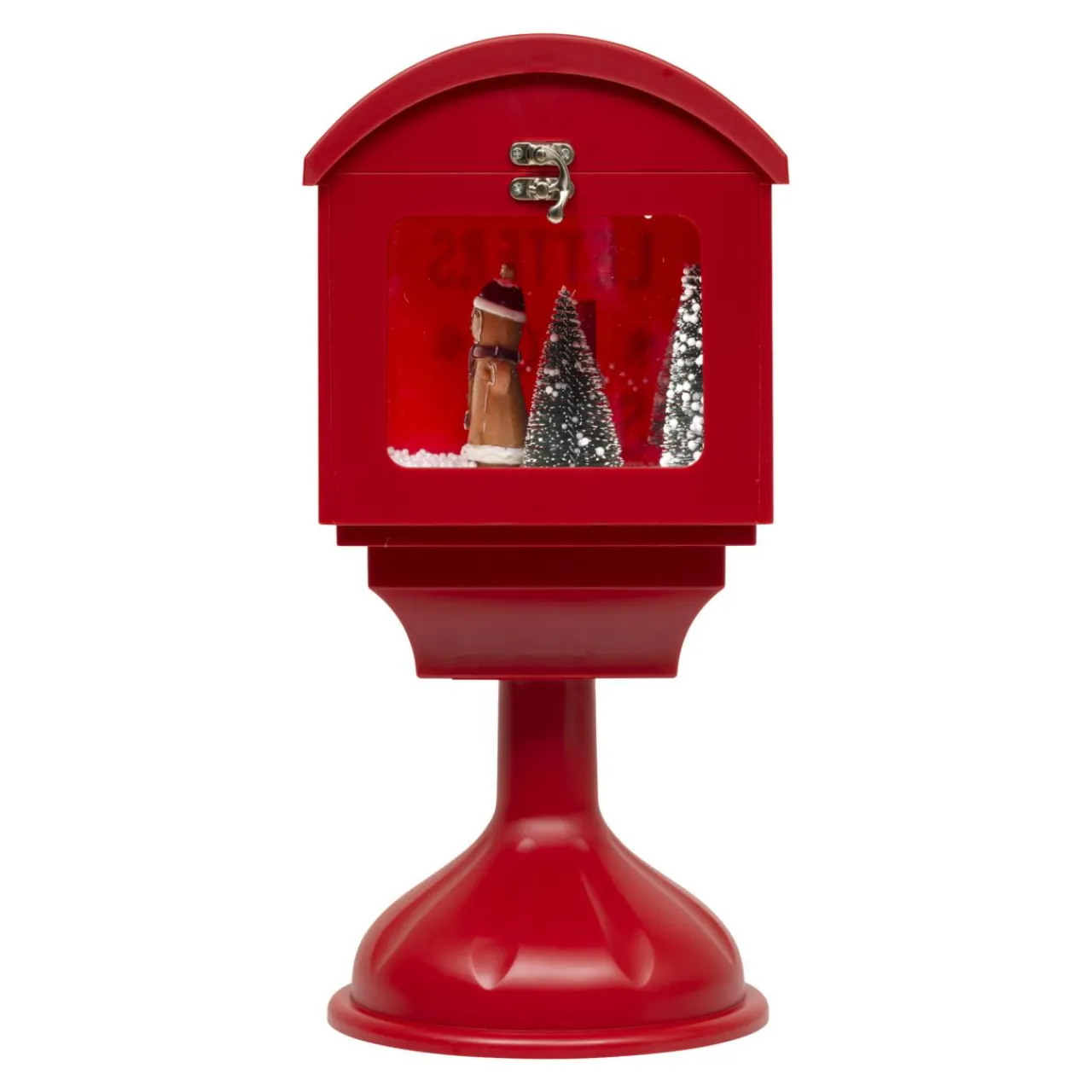 JJA Boîte aux lettres lumineuse à piles LED (H41 cm) Bonhomme de neige Rouge Discount