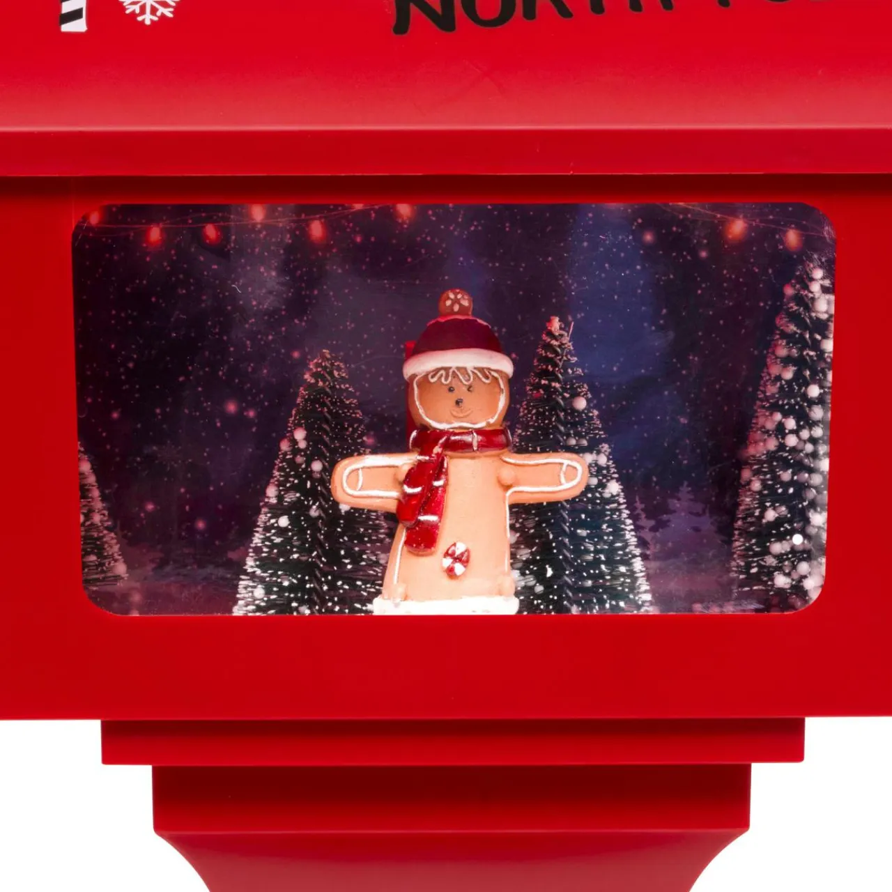 JJA Boîte aux lettres lumineuse à piles LED (H41 cm) Bonhomme de neige Rouge Discount