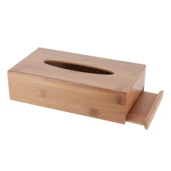 TENDANCE Boîte à mouchoirs en bambou Marron