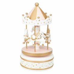 OSTARIA Boîte à musique enfant bois (H20 cm) Caroussel Rose Online