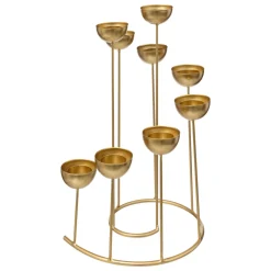 FEERIC LIGHTS Bougeoir en métal 9 bougies (H35 cm) Spirale Dé Or Discount
