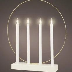 KAEMINGK Bougeoir lumineux à piles 4 LED (H40 cm) Cercle Blanc chaud Clearance