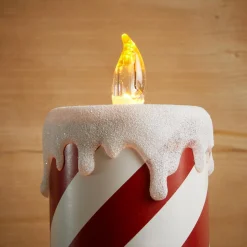 KOOPMAN Bougie lumineuse déco LED (H30 cm) Candy Candle et blanc Rouge Sale
