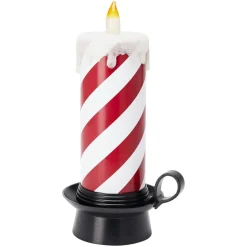 KOOPMAN Bougie lumineuse déco LED (H30 cm) Candy Candle et blanc Rouge Sale