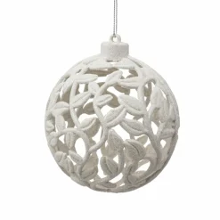 Feeric Lights & Christmas Boule de Noël (D100 mm) Feuillage découpé Blanc
