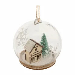 FEERIC LIGHTS Boule de Noël (D80 mm) Maison et flocons de neige Transparent Sale