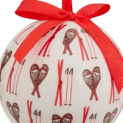 JJA Boule de Noël (D75 mm) Raquette de ski et blanc Rouge
