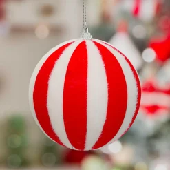 JJA Boule de Noël (D150 mm) Rayures et Blanc Rouge Outlet