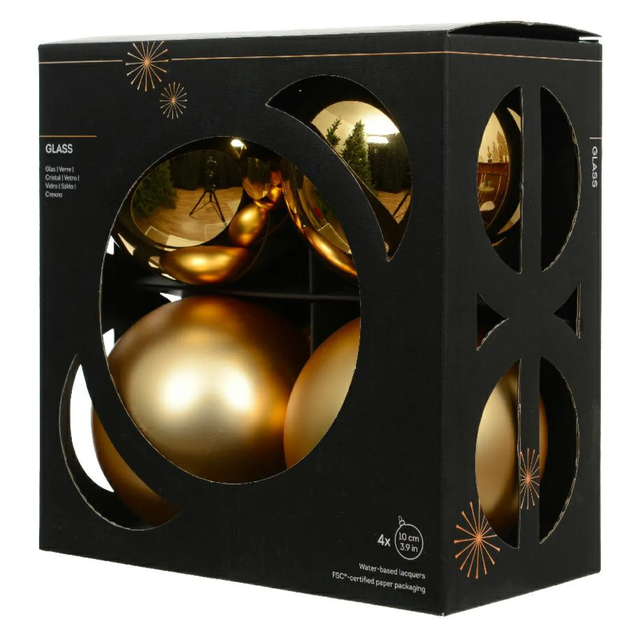 KAEMINGK Boule de Noël en verre (D100 mm) Béal Or Best