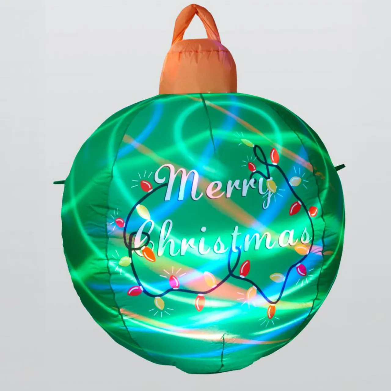KOOPMAN Boule de Noël gonflable et lumineuse LED (D90 cm) Merry Christmas e Vert Outlet