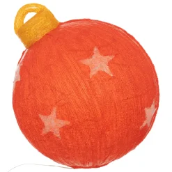 FEERIC LIGHTS Boule de Noël lumineuse solaire 60 LED (H38 cm) Étoile Blanc froid Rouge