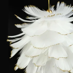Feeric Lights & Christmas Boule douceur à suspendre (D10 cm) Plume Blanc Discount