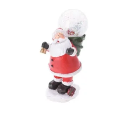 Boule à neige (D13 cm) Petit Papa Noël et cloche Rouge Sale