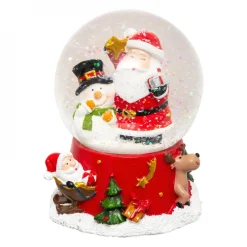 Feeric Lights & Christmas Boule à neige (H10 cm) Père Noël & Friends Rouge Best
