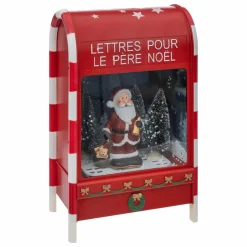 Feeric Lights & Christmas Boule à neige lumineuse 12 LED (H40 cm) Boîte aux lettres du Père Noël Discount