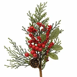 KAEMINGK Branche de sapin et baies (26 cm) Aspen Rouge Hot