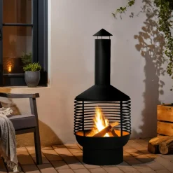 #N/A Braséro cheminée d'extérieur (D42 x H105 cm) Mérida Noir Best