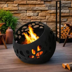 #N/A Braséro d'extérieur rond (D50 x H45 cm) Pyra Noir Clearance