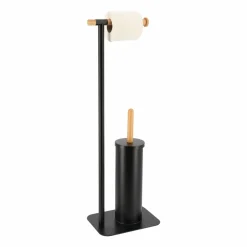 TENDANCE Brosse et dérouleur papier toilette Bambou Noir Best