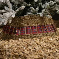 KAEMINGK Cache pied de sapin (D70 cm) Tartan écossais Rouge Sale