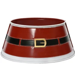 KAEMINGK Cache pied de sapin en métal (D70 cm) Ceinture du Père Noël Rouge Outlet