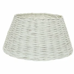 EMINZA Cache pied de sapin en osier (D57 cm) Saule tressé Blanc Hot