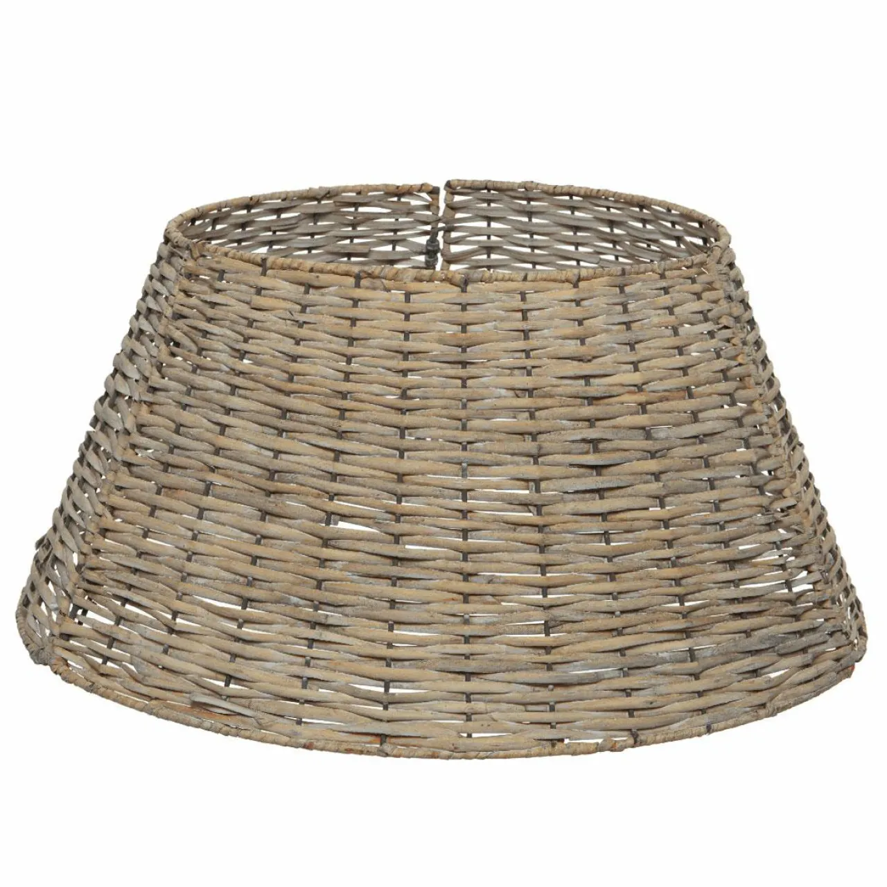 EMINZA Cache pied de sapin en osier (D57 cm) Saule tressé vieilli Gris