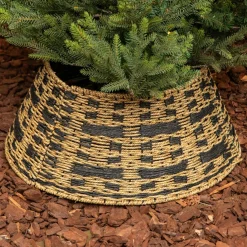 KAEMINGK Cache pied de sapin tressé (D57 cm) Classic Noir et Naturel Online