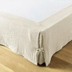 EMINZA Cache-sommier Gaze de coton (180 x 200 cm) Gaïa pampa Beige Outlet