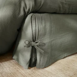 EMINZA Cache-sommier Gaze de coton (160 x 200 cm) Gaïa Vert romarin Outlet