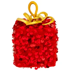 JJA Cadeau de Noël à suspendre (H10 cm) Sequins Rouge Discount