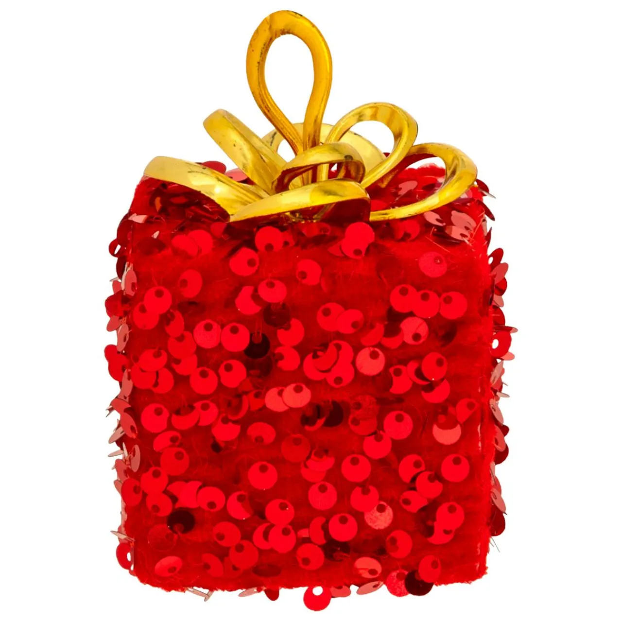JJA Cadeau de Noël à suspendre (H10 cm) Sequins Rouge Discount