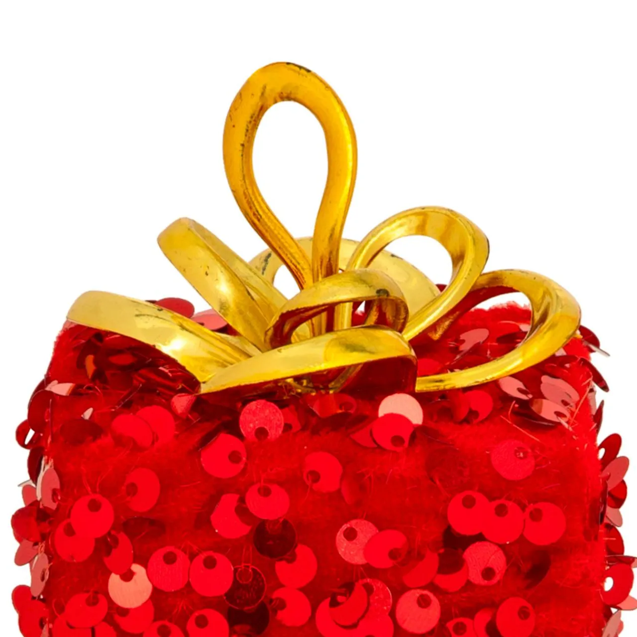 JJA Cadeau de Noël à suspendre (H10 cm) Sequins Rouge Discount