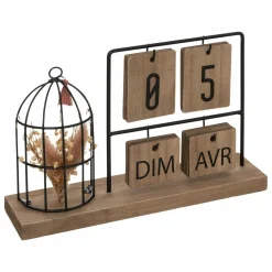 ATMOSPHERA Calendrier déco à poser en et métal Bois