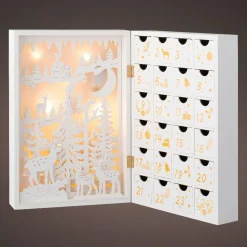 KAEMINGK Calendrier de l'Avent lumineux à remplir Paysage de Noël Nordique Blanc