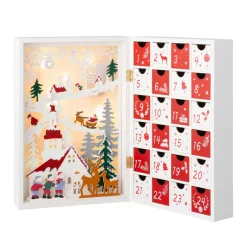 KAEMINGK Calendrier de l'Avent lumineux à remplir Paysage de Noël Enchanté Multicolore New