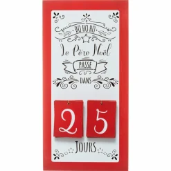 Feeric Lights & Christmas Calendrier de l'Avent perpétuel en bois Message Rouge Outlet